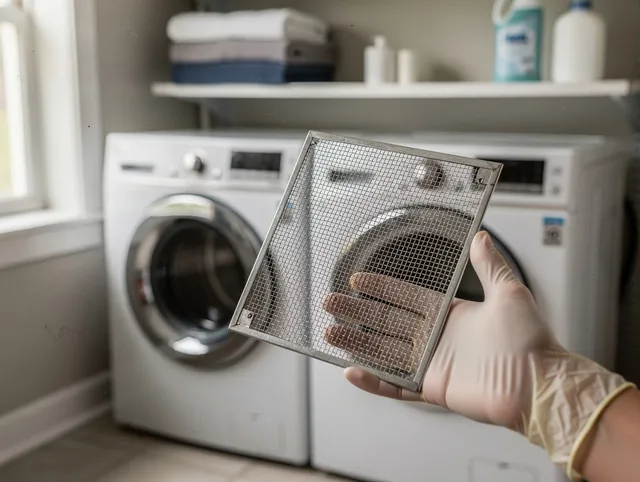 Stevenson Ranch Dryer Vent Cleaning specialist performing detailed lint trap cleaning service in Stevenson Ranch